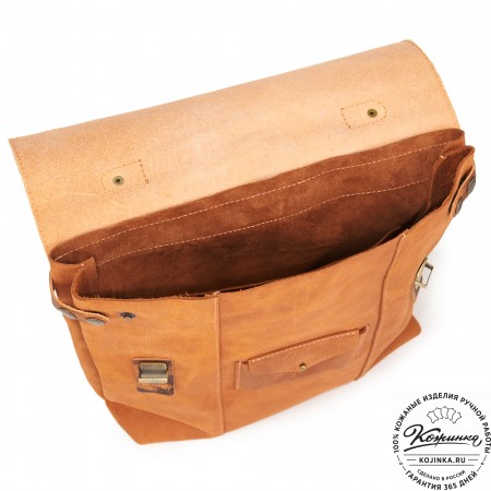 Кожаный рюкзак "Школьник" (терракот со старением)